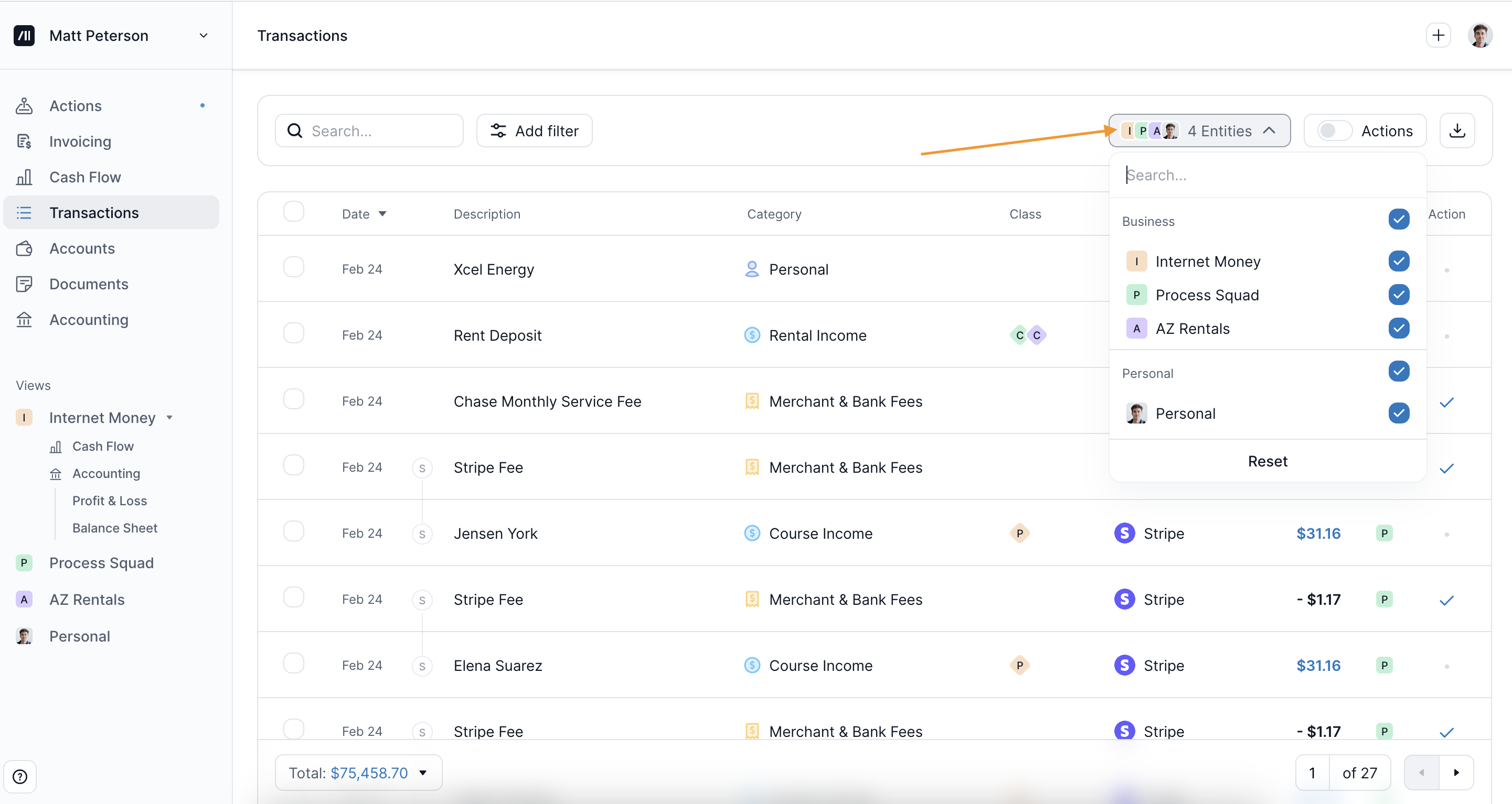 Entities on Transactions Page.png